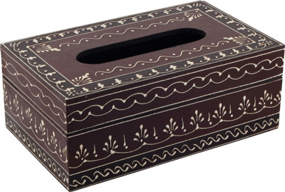 

Swagger 1 Compartments wood tissue box(Brown)