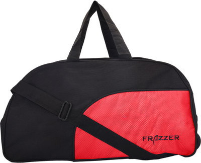 Frazzer Stylish Duffel Strolley Bag(Red, Black), Black;red