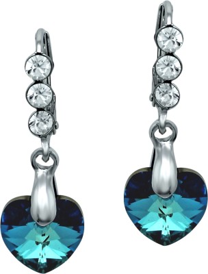 OVIYA Blue Heart Dangler Crystal Alloy Drops & Danglers