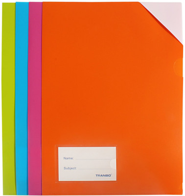 

TRANBO Plastic L Shape A4 Document File Folders, Set of 4(Set Of 4, Multicolor)