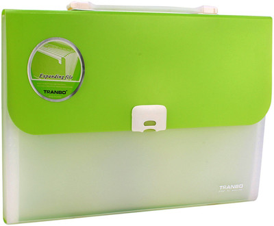

TRANBO Polypropylene File Folder with 13 Pockets, Handle, Index Tab, FC Size, Green(Set Of 1, Green)