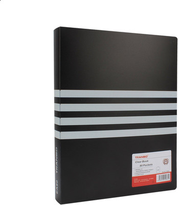 

TRANBO Plastic 80 Pocket Display File (A4 Size, Black)(Set Of 1, Black)