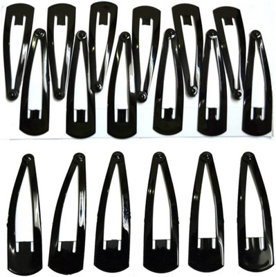 

Zurie Collection Daily Use Black Metal Triangle Tick tack Hair Pins for Girls & Women (Combo of 6 Long & 12 Short Clips) Tic Tac Clip(Black)