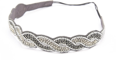 

Jungli Murgi Silver & Grey beaded hairband Head Band(Silver, Grey)
