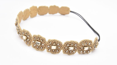 

Jungli Murgi Gold Flower Hairband with crystals Head Band(Gold)