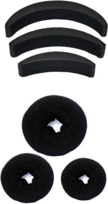

chanderkash donut and banana bumpits hair Accessory set black Hair Accessory Set(Black)