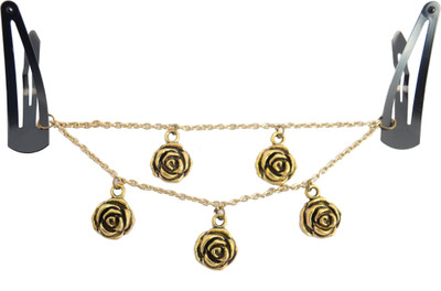 

Pretty Ponytails Boho Roses Hair Chain Hair Jewelry Gold Hair Chain(Gold)