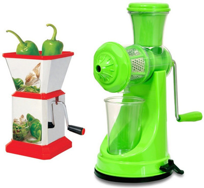 

Cronus Combo Of Green Juicer & Square Chilly Cutter Plastic Hand Juicer(Multicolor Pack of 2)