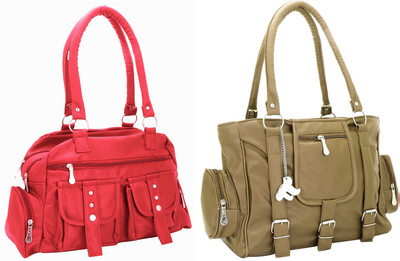 

Lady bar Shoulder Bag(Pink, Tan)