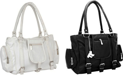 

Lady bar Shoulder Bag(White, Black), Black;white