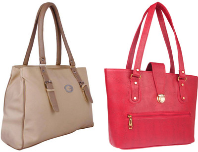 

Lady bar Shoulder Bag(Tan, Pink), Pink;tan