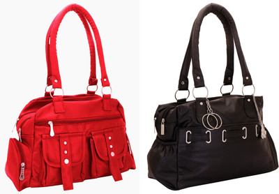 

Lady bar Shoulder Bag(Red, Black), Black;red