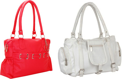 

Lady bar Shoulder Bag(Red, White)
