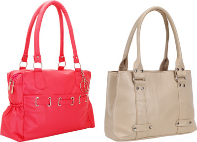 

Lady bar Shoulder Bag(Pink, Tan)