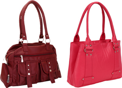 

Lady bar Shoulder Bag(Maroon, Pink)