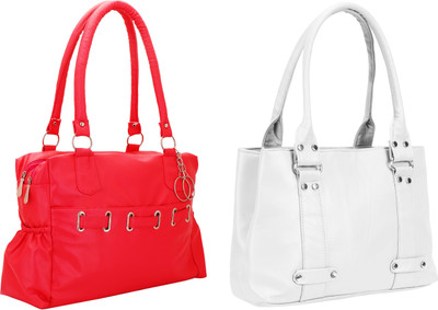 Lady bar Shoulder Bag(Red, White)