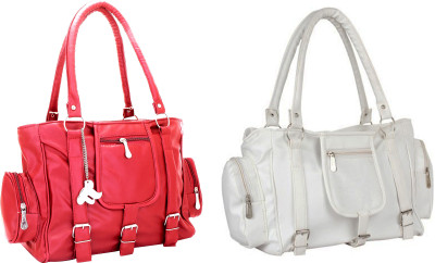 

Lady bar Shoulder Bag(Pink, White)