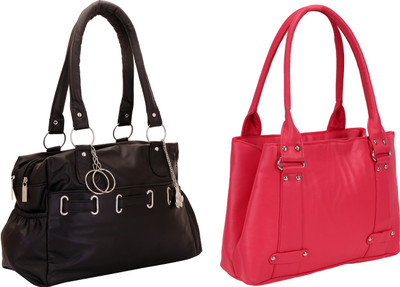 

Lady bar Shoulder Bag(Black, Pink)