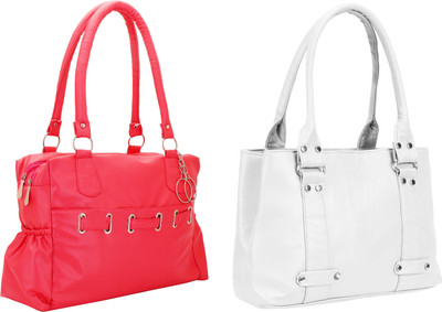 

Lady bar Shoulder Bag(Pink, White)