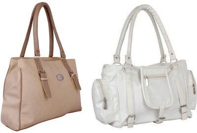 

Lady bar Shoulder Bag(Tan, White)