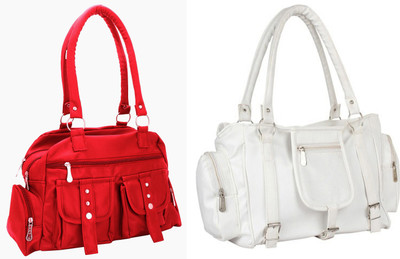 

Lady bar Shoulder Bag(Red, White)