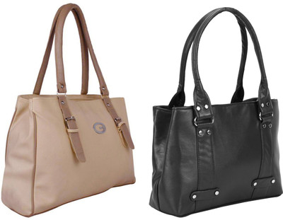 

Lady bar Shoulder Bag(Tan, Black), Black;tan