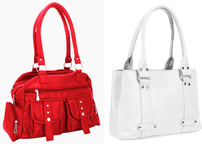 

Lady bar Shoulder Bag(Red, White)