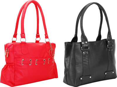

Lady bar Shoulder Bag(Red, Black), Black;red