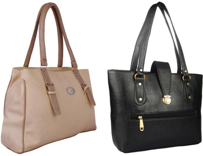 

Lady bar Shoulder Bag(Tan, Black), Black;tan