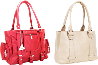 

Lady bar Shoulder Bag(Pink, Beige), Beige;pink