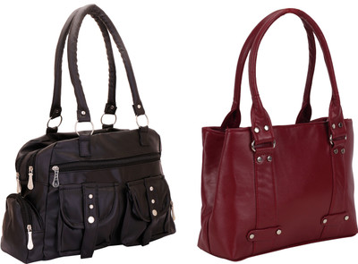 

Lady bar Shoulder Bag(Black, Maroon)