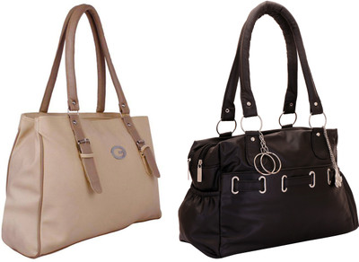 

Lady bar Shoulder Bag(Tan, Black), Black;tan