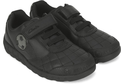 

Clarks Boys Velcro Formal Boots(Black, Black leather