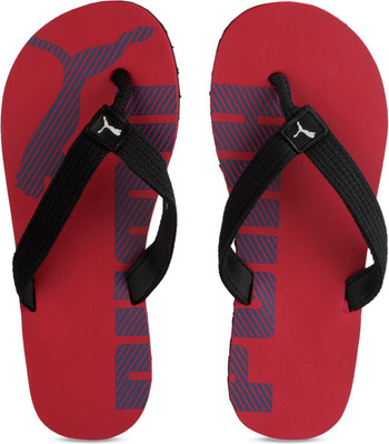

Puma Boys & Girls Slip On Slipper Flip Flop(Black, Barbados cherry-puma black