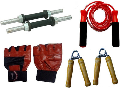 

Facto Power NICKLE DUMBELL RODS, LEATHER MATERIAL, RED COLOR, GYM GLOVES, BEARING RED COLOR SKIPPING ROPE AND PAIR OF HAND GRIPPER Gym & Fitness Kit