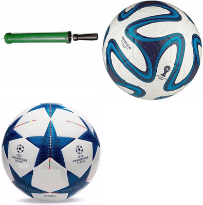 

Giftadia Combo of brazuka blue & blue star with air pump Football Kit