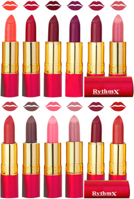 

Rythmx Matt-my-lips 12 Matt-inee Non Transfer Lipstick Shades(Orange, Tomato Red, Dark Red, Purple, Dark Rose, Dark Peach, Light Orange, Coffee, Peach, Pink, Radish Brown, Dark Orange)