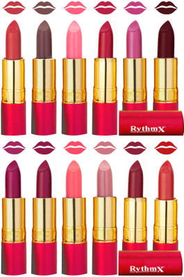 

Rythmx Matt-my-lips 12 Matt-inee Non Transfer Lipstick Shades(Light Orange, Coffee, Peach, Red, Metallic Pink, Maroon, Light Purple, Magnta, Peach, Pink, Radish Brown, Dark Orange)