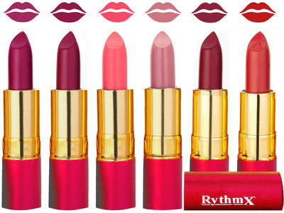 

Rythmx Flawless Matte Finish Non Transfer Lipstick Set of 6 Shades(Light Purple, Magnta, Peach, Pink, Radish Brown, Dark Orange)