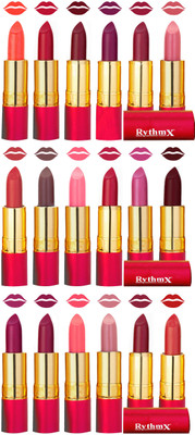 

Rythmx Make Me Matte Collection Non Transfer Lipstick Combo Set of 18 Shades(Orange, Tomato Red, Dark Red, Purple, Dark Rose, Dark Peach, Light Orange, Coffee, Peach, Red, Metallic Pink, Maroon, Light Purple, Magnta, Peach, Pink, Radish Brown, Dark Orange