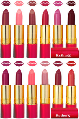 

Rythmx Matt-my-lips 12 Matt-inee Non Transfer Lipstick Shades(Orange, Tomato Red, Dark Red, Red, Metallic Pink, Maroon, Light Purple, Magnta, Peach, Pink, Radish Brown, Dark Orange)