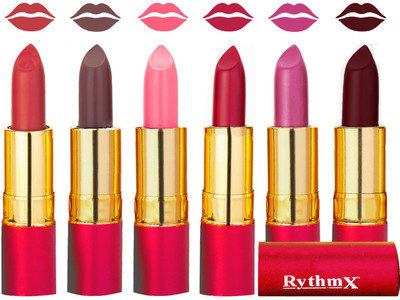 

Rythmx Flawless Matte Finish Non Transfer Lipstick Set of 6 Shades(Light Orange, Coffee, Peach, Red, Metallic Pink, Maroon)