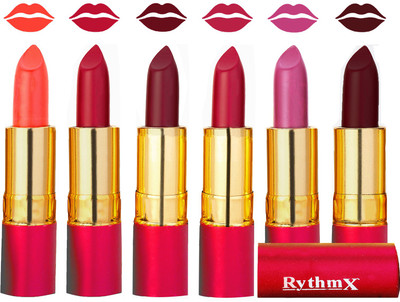 

Rythmx Flawless Matte Finish Non Transfer Lipstick Set of 6 Shades(Orange, Tomato Red, Dark Red, Red, Metallic Pink, Maroon)