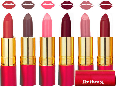 

Rythmx Flawless Matte Finish Non Transfer Lipstick Set of 6 Shades(Light Orange, Coffee, Peach, Radish Maroon, Nude, Dark Brick)