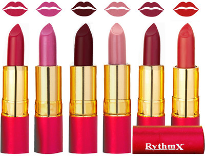 

Rythmx Flawless Matte Finish Non Transfer Lipstick Set of 6 Shades(Red, Metallic Pink, Maroon, Pink, Radish Brown, Dark Orange)