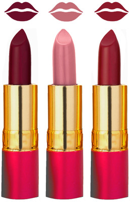 

Rythmx Bold Ulti-Matt Non Transfer Lipstick combo 3 shades(Radish Maroon, Nude, Dark Brick)
