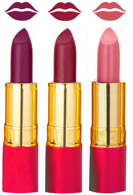 

Rythmx Bold Ulti-Matt Non Transfer Lipstick combo 3 shades(Purple, Dark Rose, Dark Peach)