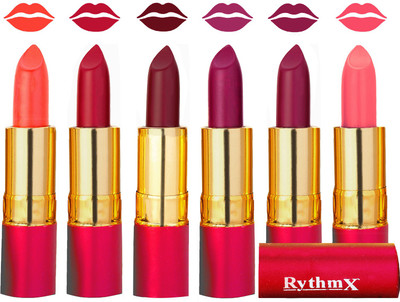 

Rythmx Flawless Matte Finish Non Transfer Lipstick Set of 6 Shades(Orange, Tomato Red, Dark Red, Light Purple, Magnta, Peach)