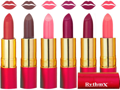 

Rythmx Flawless Matte Finish Non Transfer Lipstick Set of 6 Shades(Light Orange, Coffee, Peach, Light Purple, Magnta, Peach)