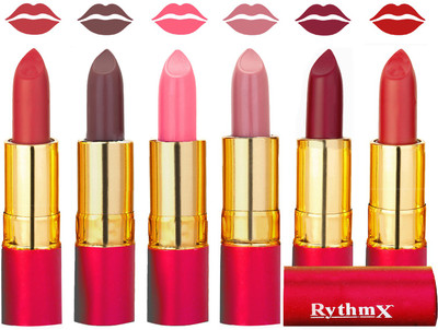 

Rythmx Flawless Matte Finish Non Transfer Lipstick Set of 6 Shades(Light Orange, Coffee, Peach, Pink, Radish Brown, Dark Orange)